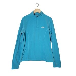 The North Face TKA Glacier Fleece 1/4 Zip Sweater M Blue Teal Hiking Outdoor